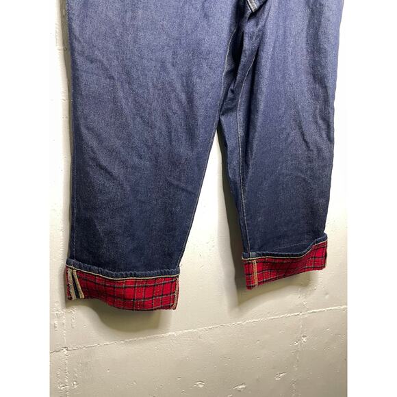 NEW Lane Bryant Boyfriend Mid-Rise Denim Jeans Plaid Red Cuffs Size 24 - Picture 4 of 8